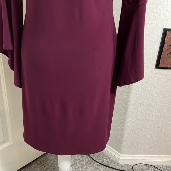 WHBM MOCK-NECK KNIT SOFT SHIFT BELL SLEEVE RICH PLUM SIZE S - Picture 13 of 14